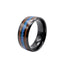 Two-Tone Wood and Blue Channel Ring