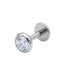 Round Clear Crystal Silver-Tone Stud