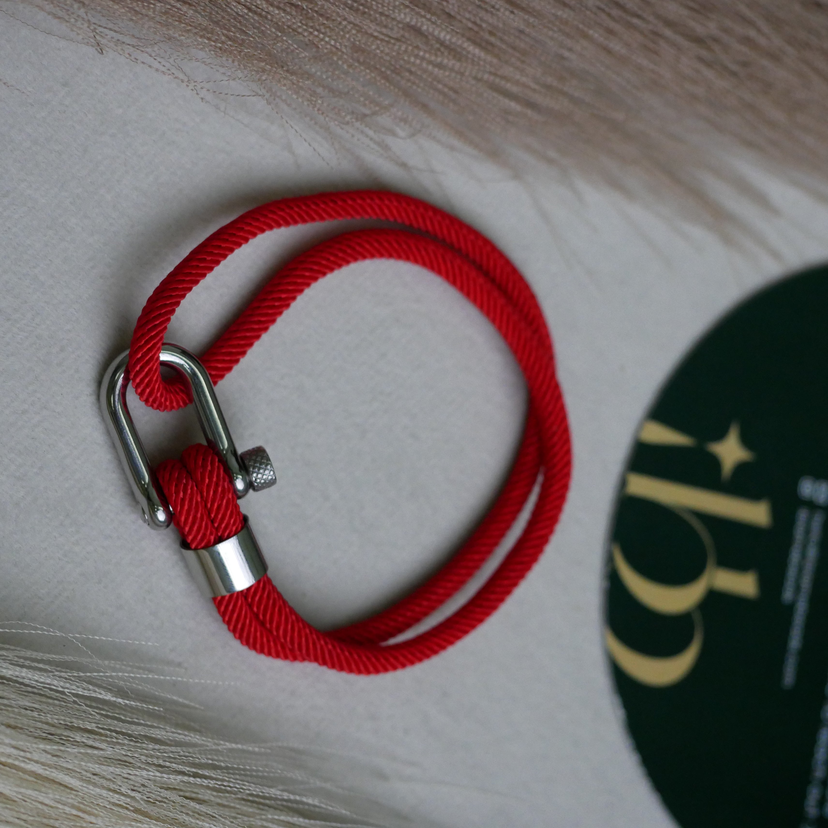 Red Nautical Shackle Wrap Bracelet