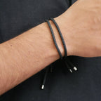 Obsidian Minimalist Cord Bracelet