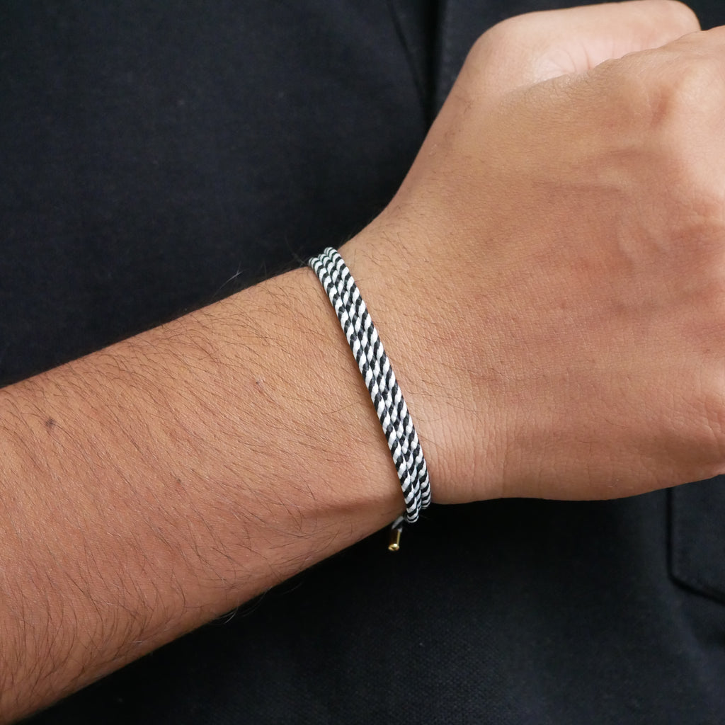 Black And White Halo Magnetic Wrap Bracelet