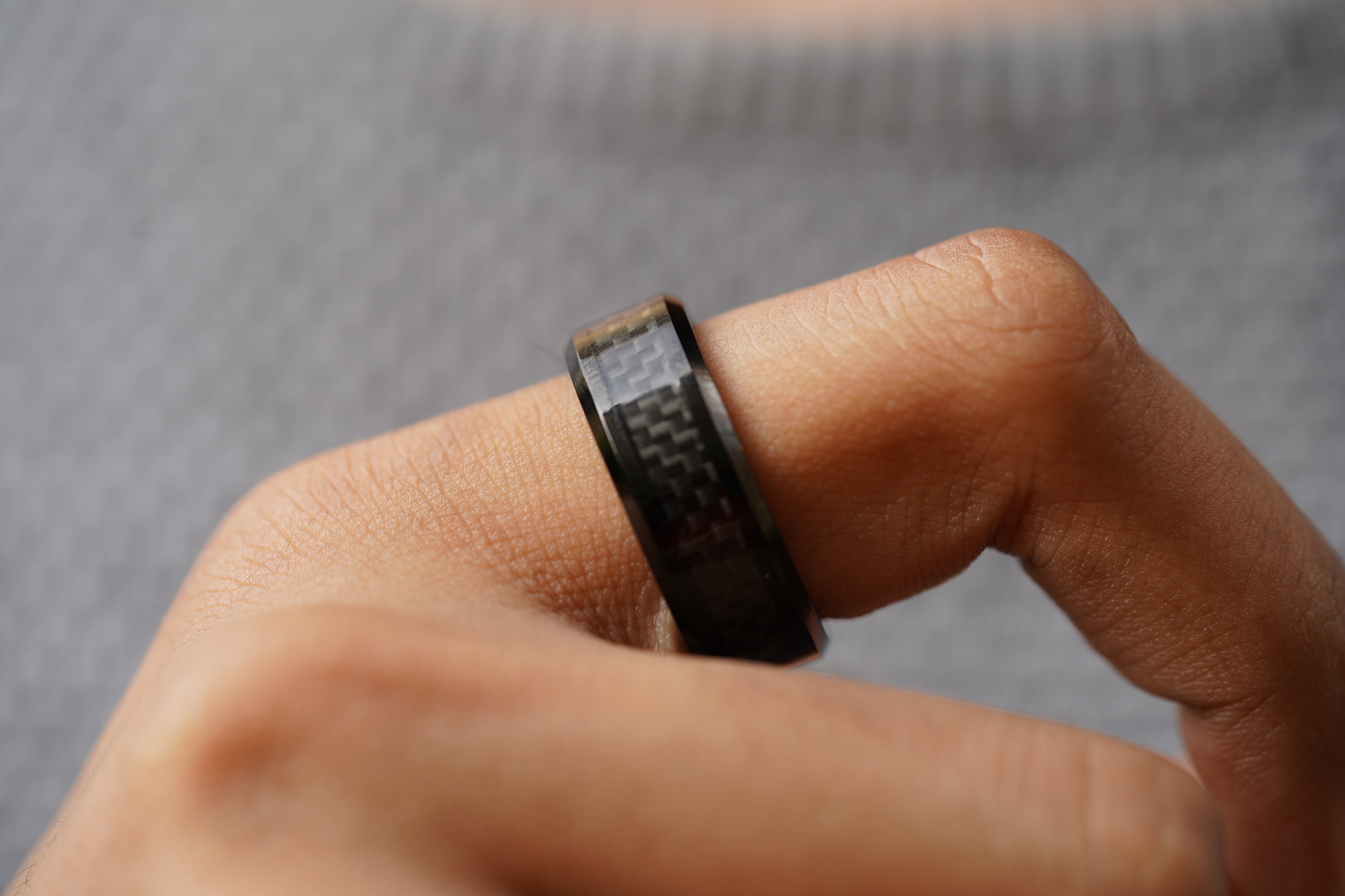 Black Carbon Fiber Ring Secondary image