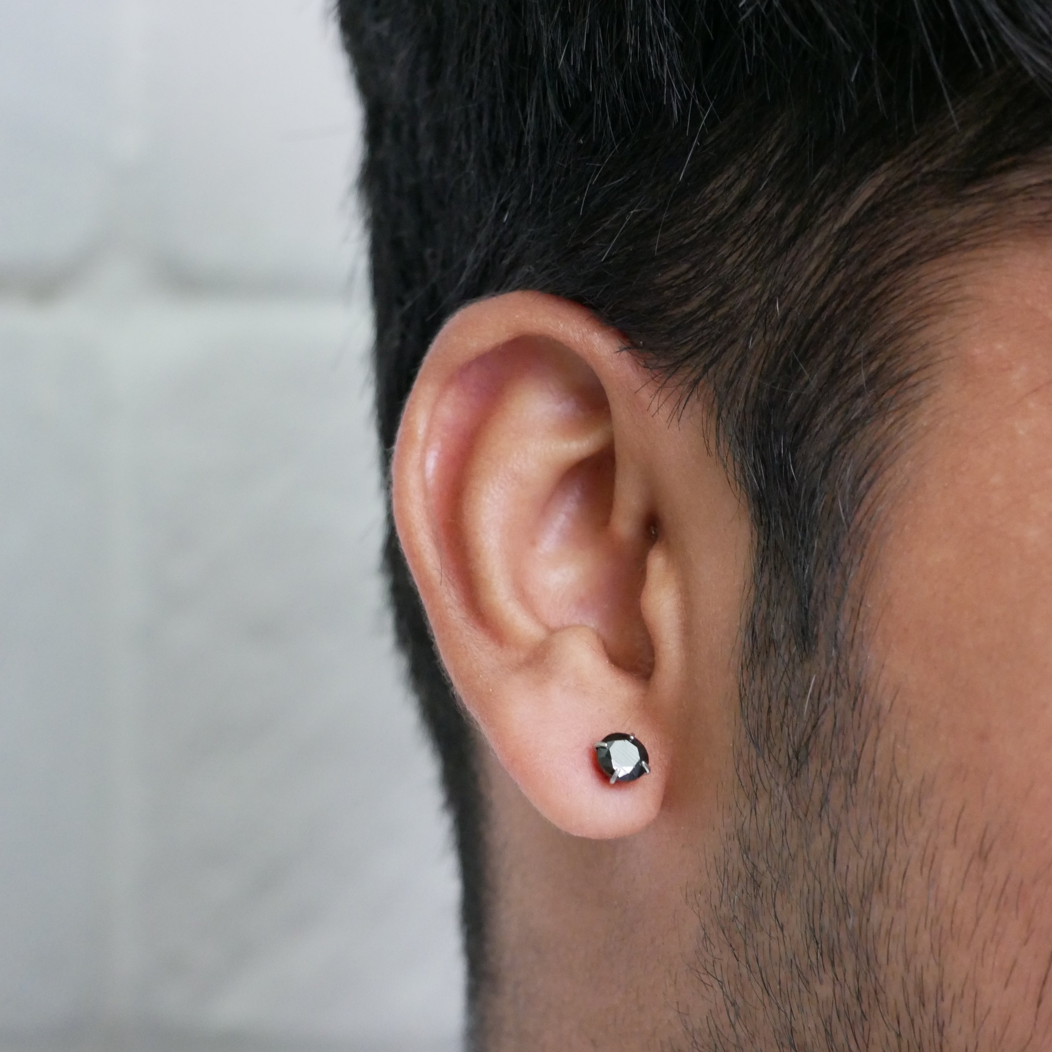 Black Onyx-Style Statement Stud