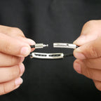 Noir Braided Leather Bar Bracelet
