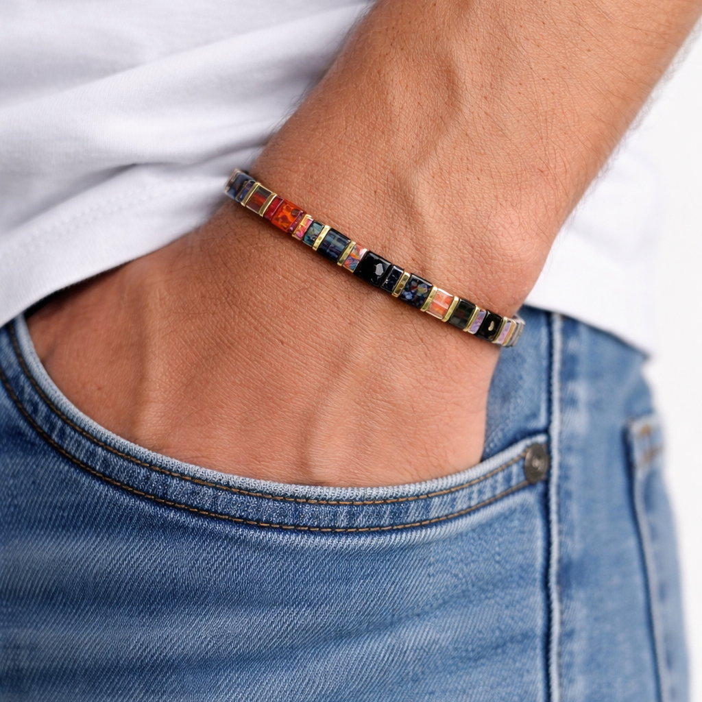Black Cherry Tila Bracelet