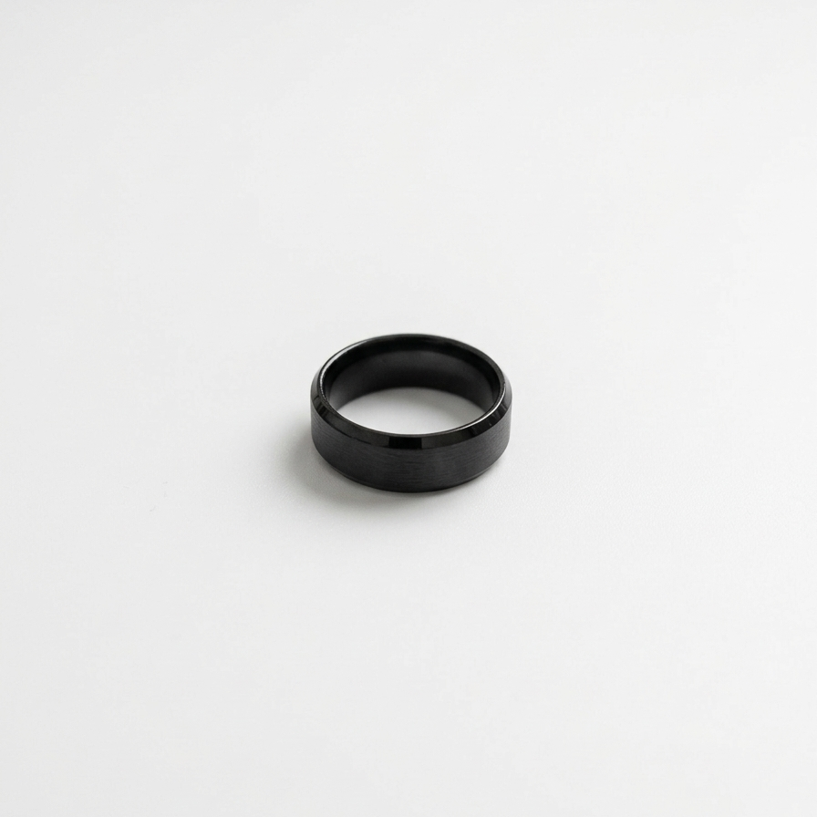 Midnight Stealth Brushed Steel Ring