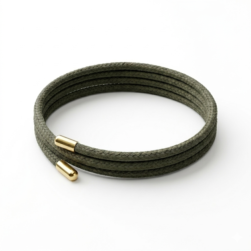 Olive Green Halo Magnetic Wrap Bracelet Main image