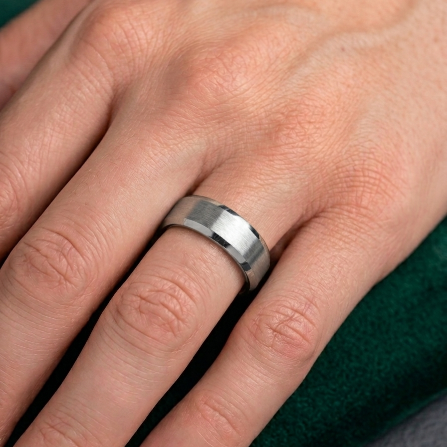 Ironclad Matte Silver Ring Secondary image