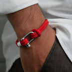 Red Nautical Shackle Wrap Bracelet