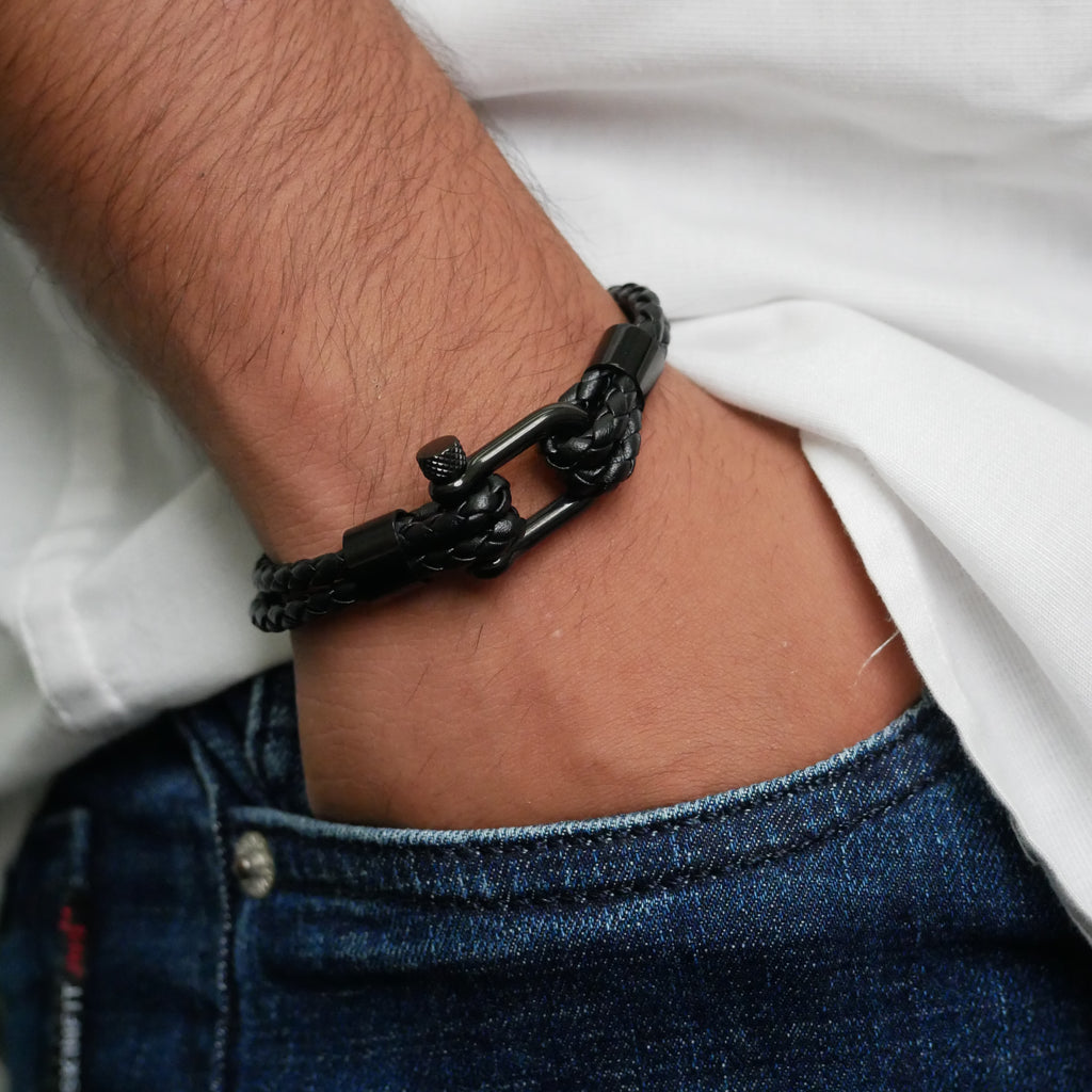Eclipse PU Leather Lock Bracelet