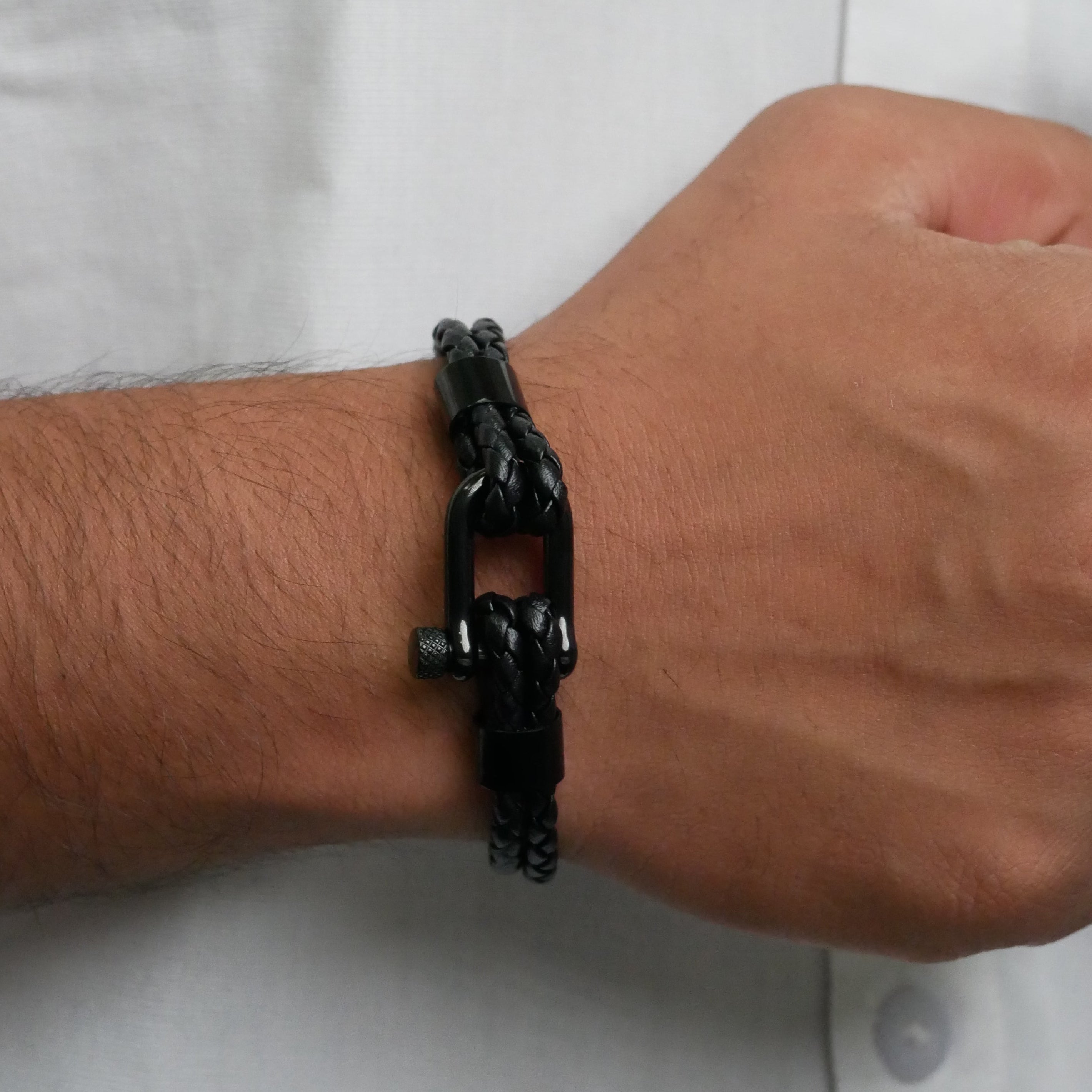Eclipse PU Leather Lock Bracelet