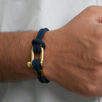 Navy Shackle Wrap Bracelet