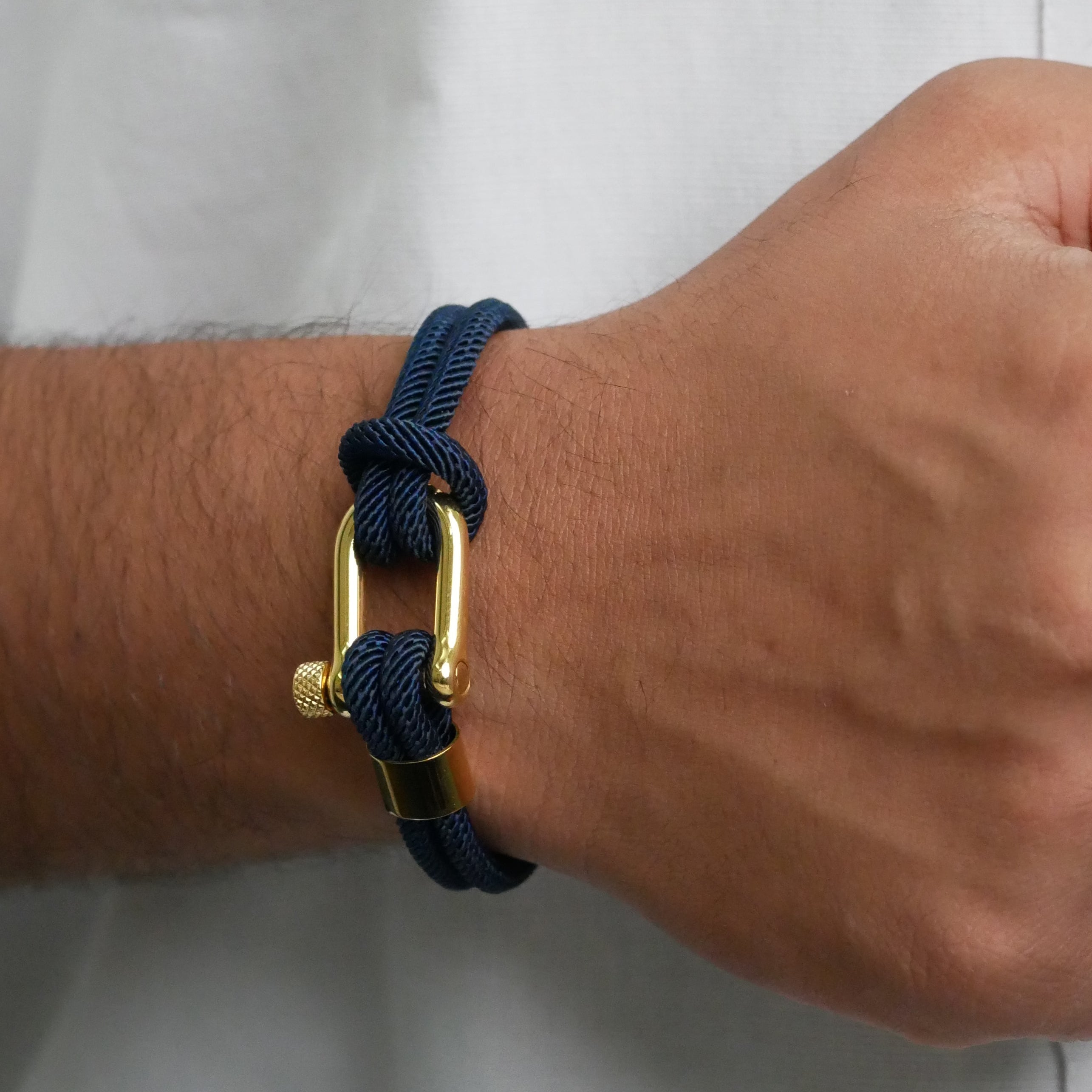 Navy Shackle Wrap Bracelet