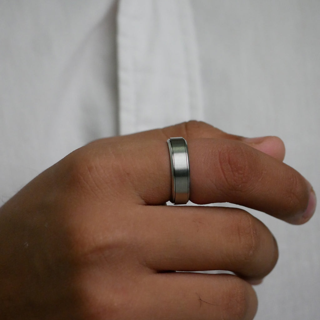 Minimalist Silver Titanium-Style Ring