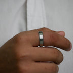 Minimalist Silver Titanium-Style Ring