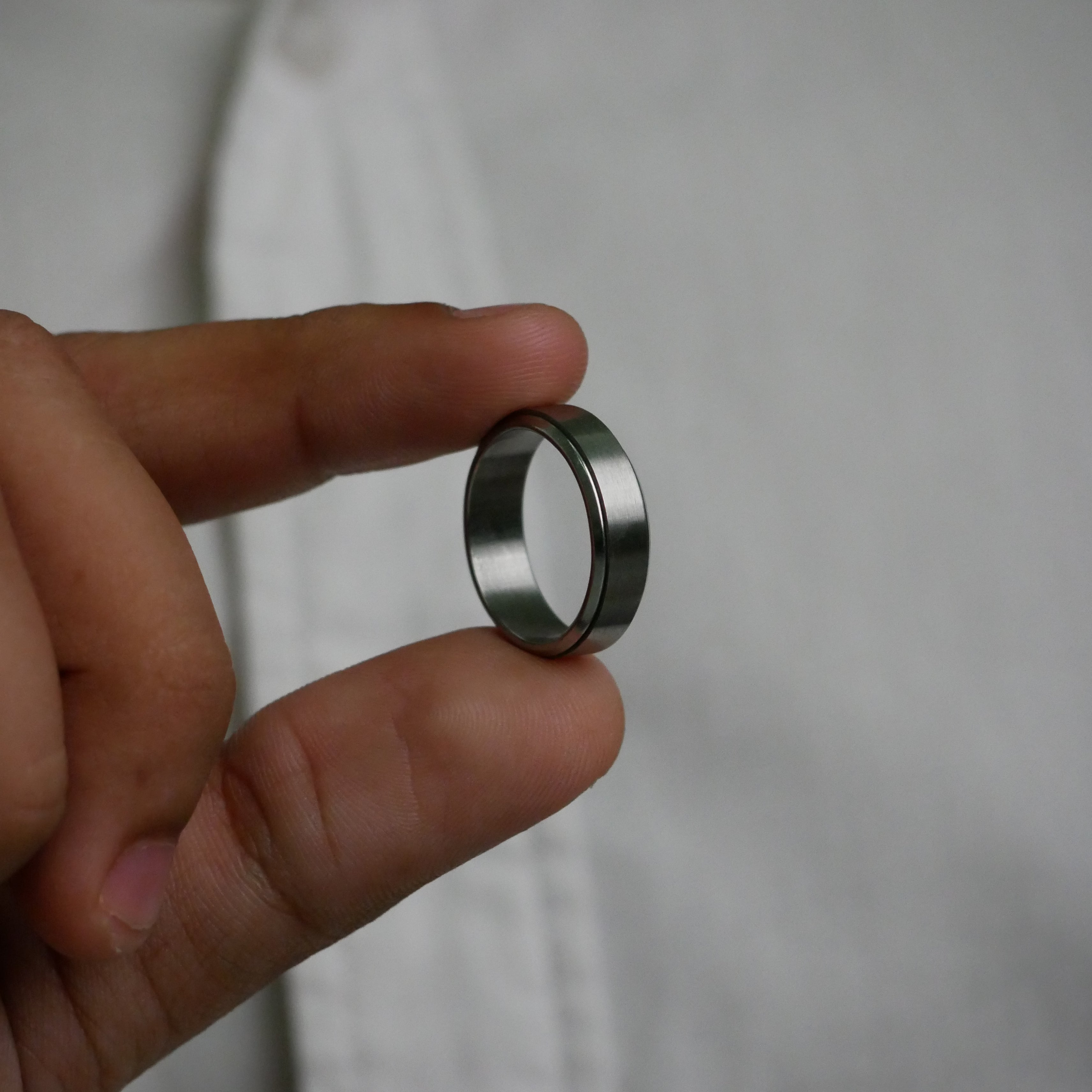 Minimalist Silver Titanium-Style Ring
