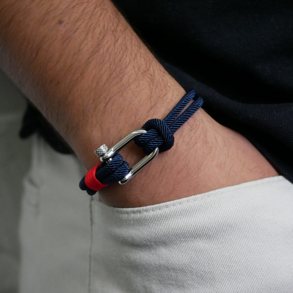 Navy Blue Nautical Shackle Bracelet