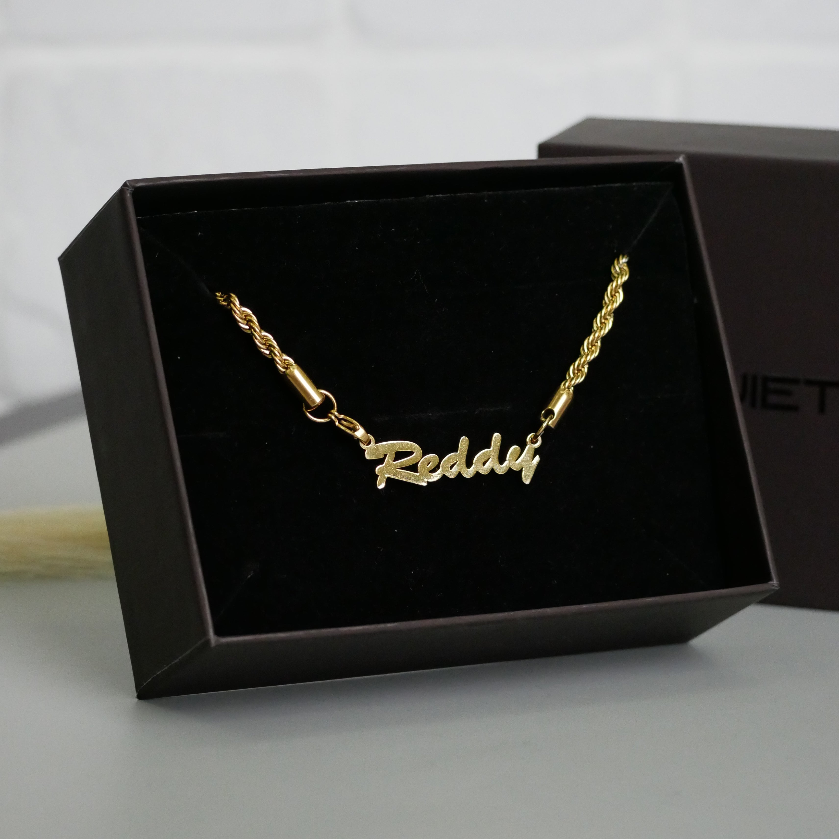 Personalized Name necklace for men with stainless steel rope chain