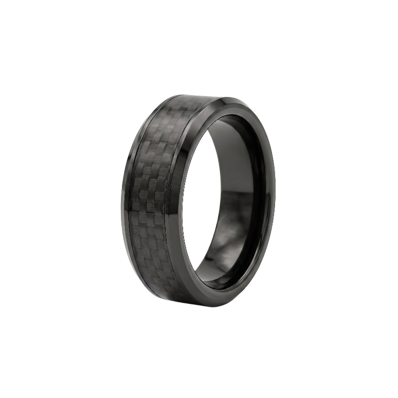 Black Carbon Fiber Ring