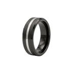 Black Ring with Silver band