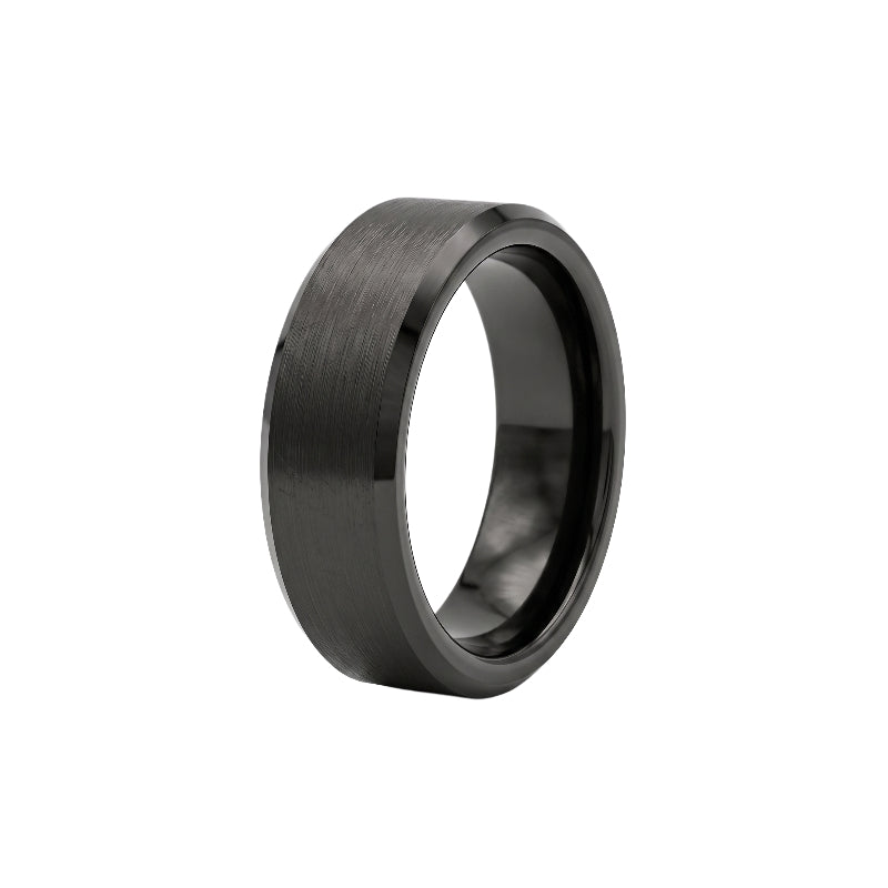 Midnight Stealth Brushed Steel Ring