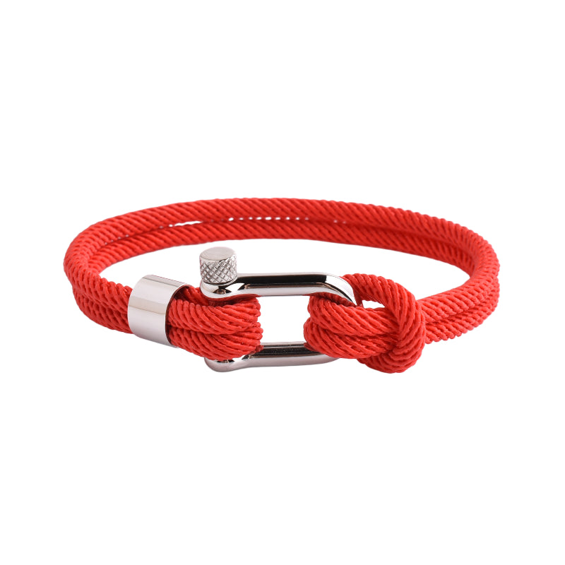Red Nautical Shackle Wrap Bracelet