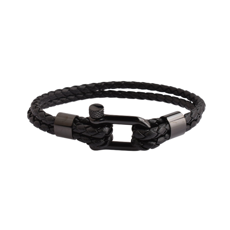 Eclipse PU Leather Lock Bracelet