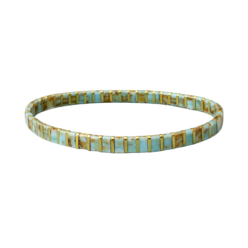 Golden Turquoise Tila Bracelet