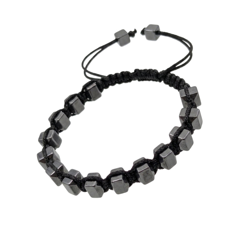 Adjustable Black Cord Hematite Bracelet