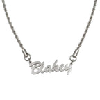 Personalized Name necklace for men with stainless steel rope chain