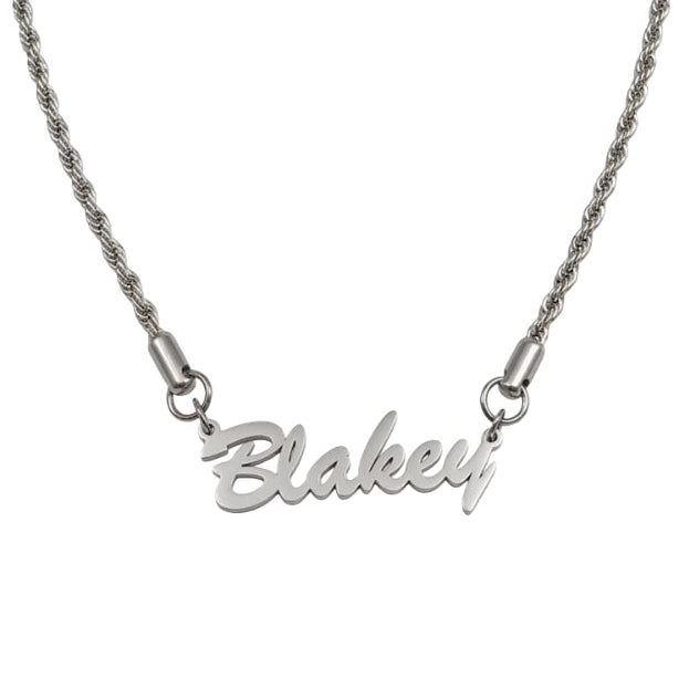 Personalized Name necklace for men with stainless steel rope chain