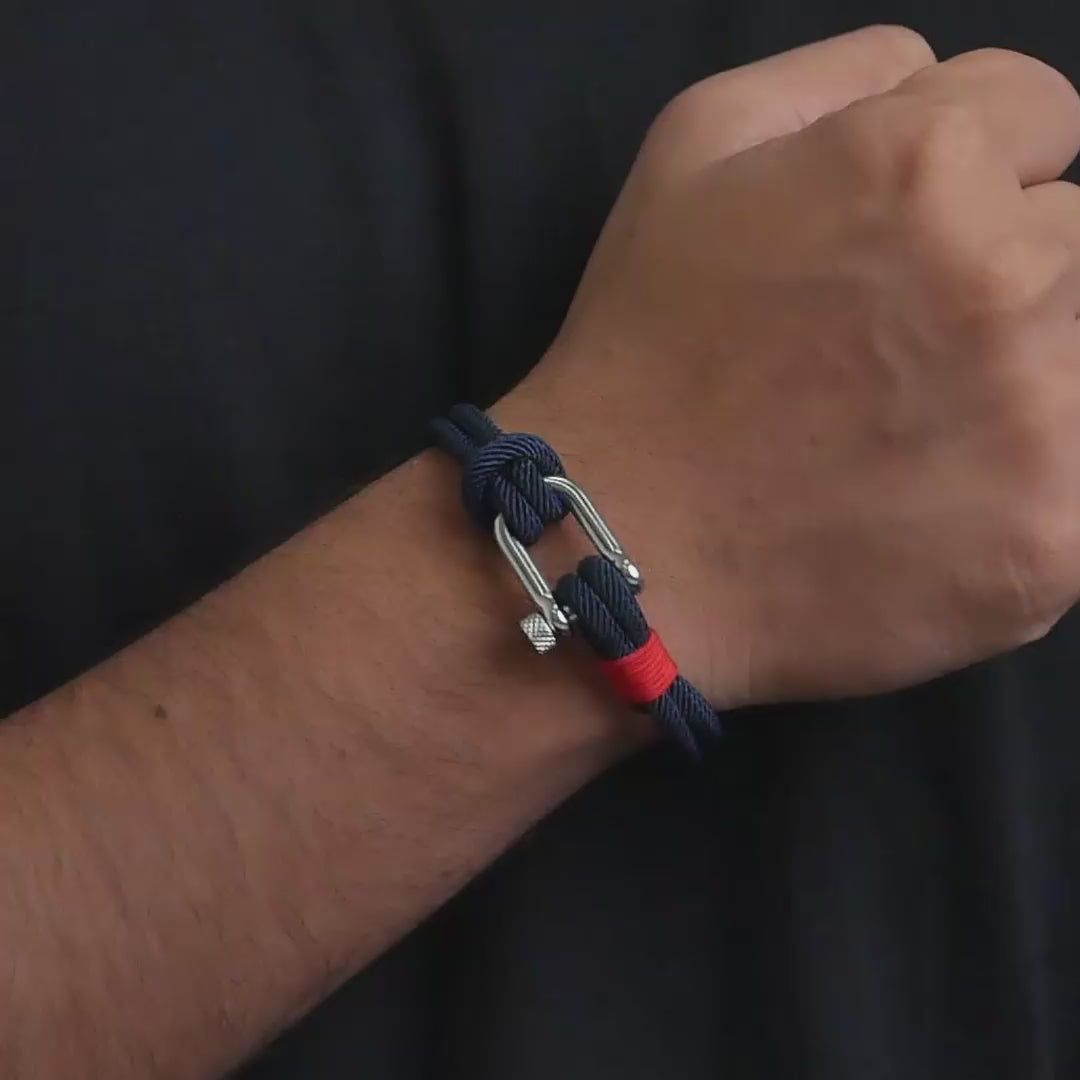 Navy Blue Nautical Shackle Bracelet
