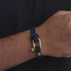 Navy Shackle Wrap Bracelet