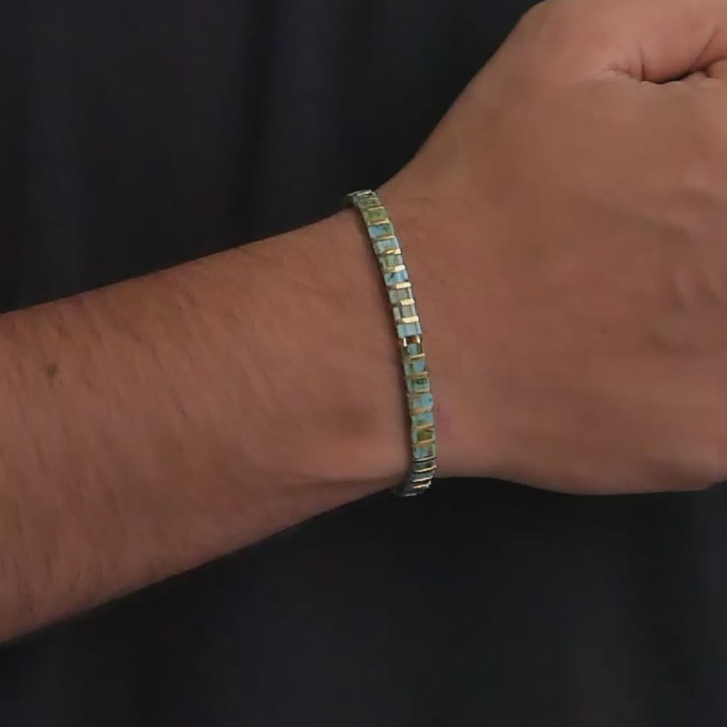 Golden Turquoise Tila Bracelet