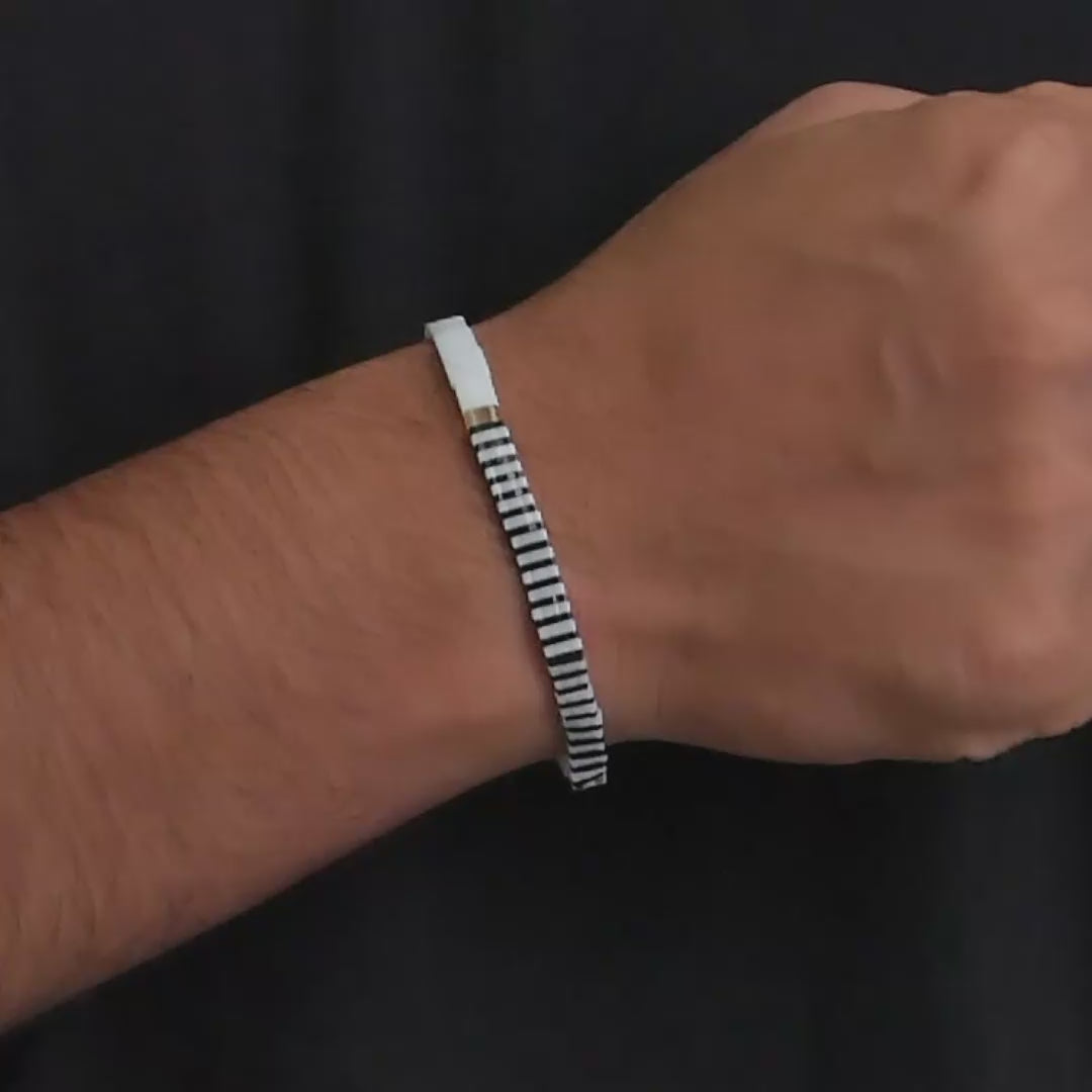 Zebra Gleam Tila Bracelet