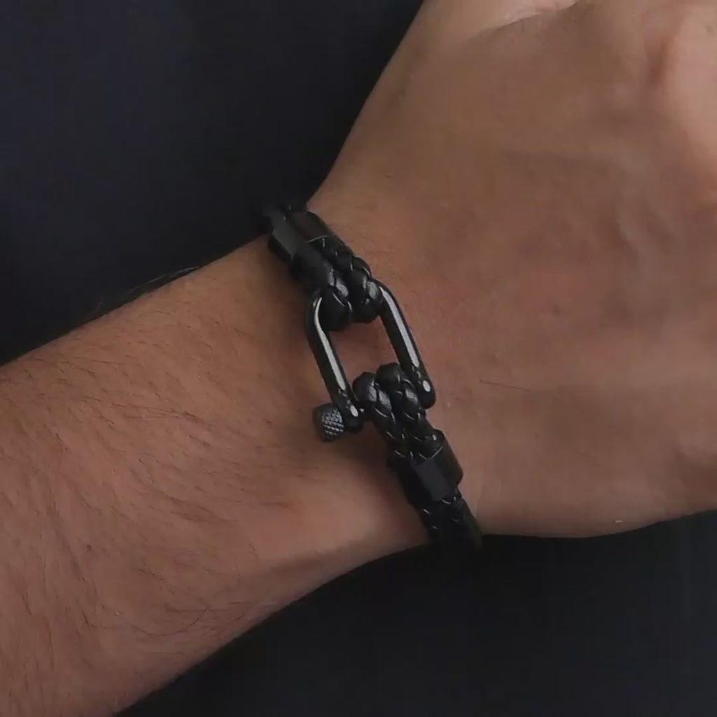 Eclipse PU Leather Lock Bracelet