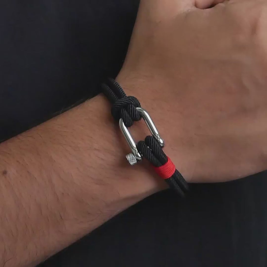 Black Nautical Shackle Bracelet